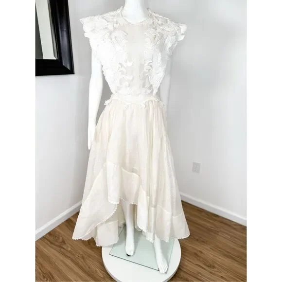 Zimmermann Tama Asymmetric Sequin-Embroidered Gown Size 3 / US 10 - Picture 9 of 15